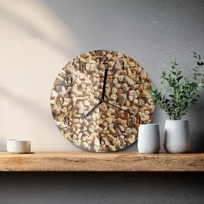 Kulaté skleněné hodiny na stěnu Štěrk