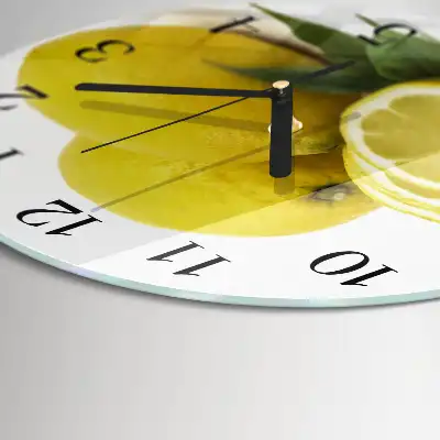 Nástěnné hodiny skleněné kulaté Citrony