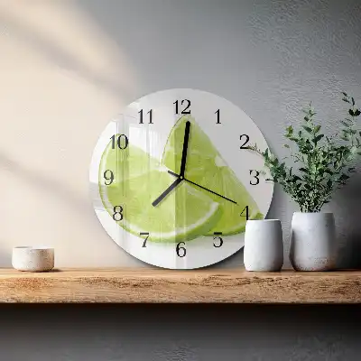 Nástěnné hodiny skleněné kulaté Uhličitan vápenatý