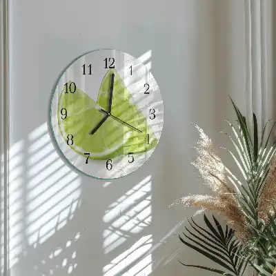 Nástěnné hodiny skleněné kulaté Uhličitan vápenatý