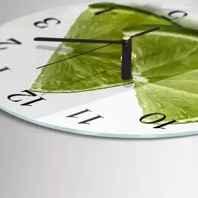 Nástěnné hodiny skleněné kulaté Uhličitan vápenatý