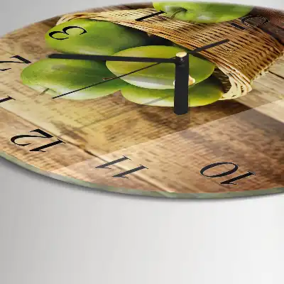 Hodiny s fotkou skleněné kulaté Jablko
