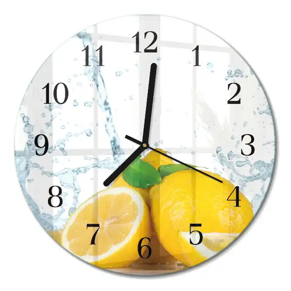Kulaté skleněné hodiny na zeď Citrus