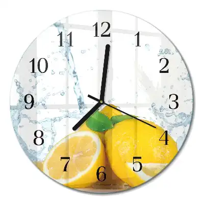 Kulaté skleněné hodiny na zeď Citrus