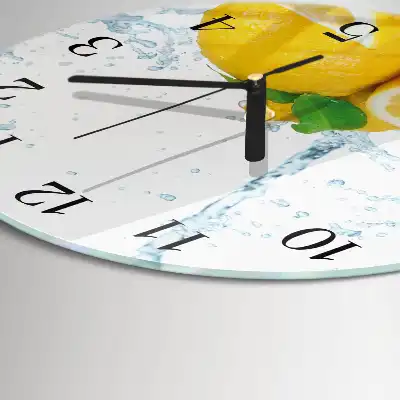 Kulaté skleněné hodiny na zeď Citrus