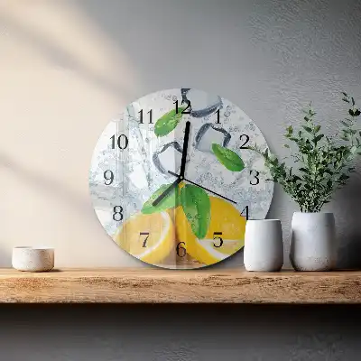 Kulaté skleněné hodiny na zeď Citrus