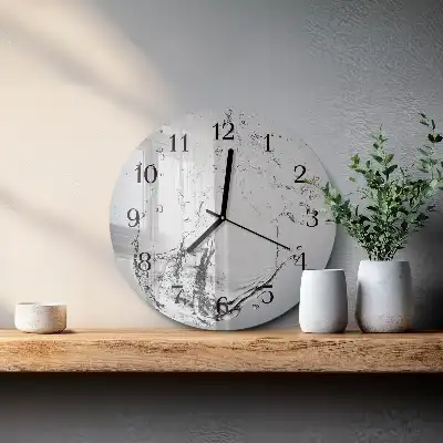 Kulaté skleněné hodiny na stěnu Voda
