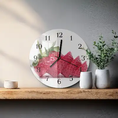 Nástěnné hodiny skleněné kulaté Jahoda