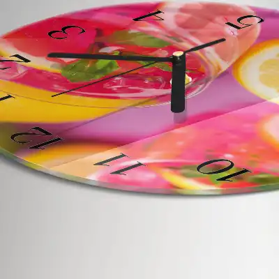 Kulaté skleněné hodiny na stěnu Citrus