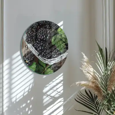 Hodiny na skle kulaté Ostružiny