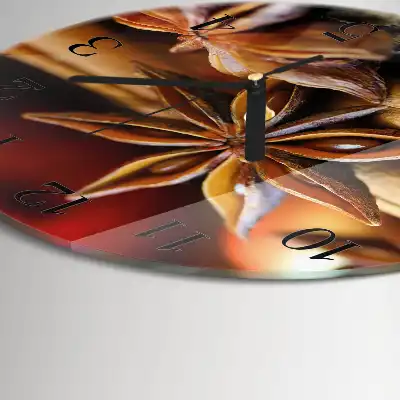 Hodiny s fotkou skleněné kulaté Anýz skořice
