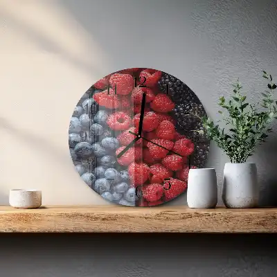 Kulaté skleněné hodiny na zeď Bobule