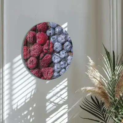 Kulaté skleněné hodiny na stěnu Lesní plody