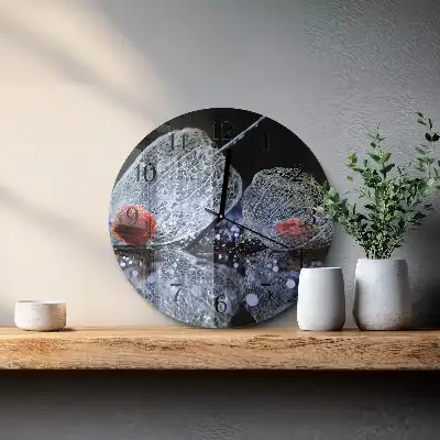 Kulaté skleněné hodiny na stěnu Kus
