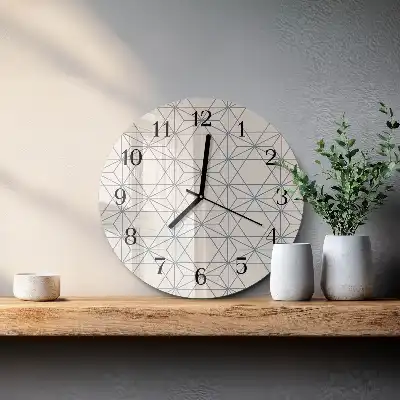 Hodiny na skle kulaté Geometrický vzor