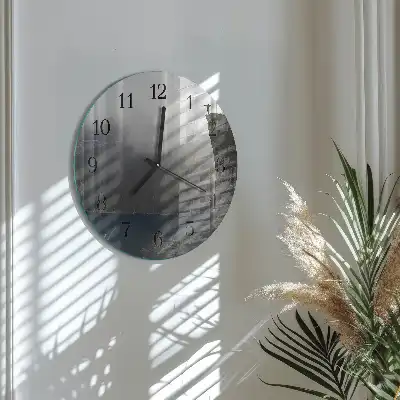 Kulaté skleněné hodiny na stěnu Propast