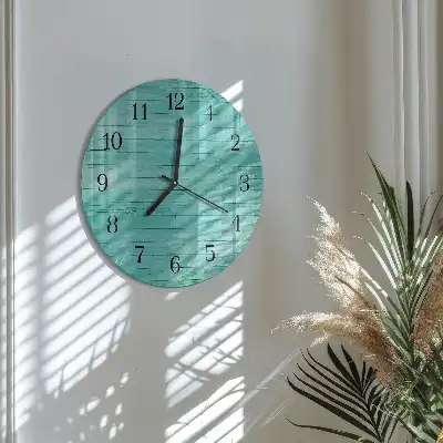 Hodiny s fotkou skleněné kulaté Zelené desky