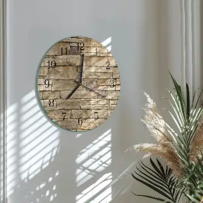 Kulaté skleněné hodiny na stěnu Zeď