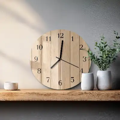 Nástěnné hodiny skleněné kulaté Dřevo