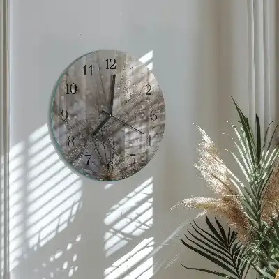 Kulaté skleněné hodiny na zeď Kapky rosy