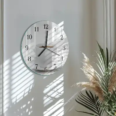 Hodiny s fotkou skleněné kulaté Šálek kávy