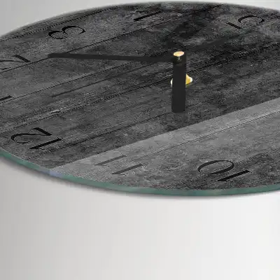 Kulaté skleněné hodiny na zeď Dřevo
