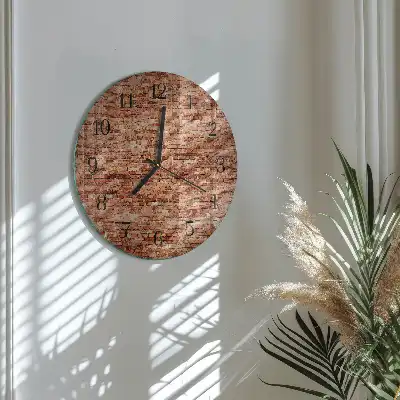 Hodiny s fotkou skleněné kulaté Cihlová zeď