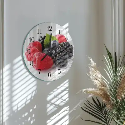 Nástěnné hodiny skleněné kulaté Bobule