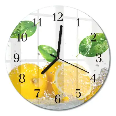 Kulaté skleněné hodiny na zeď Citrus