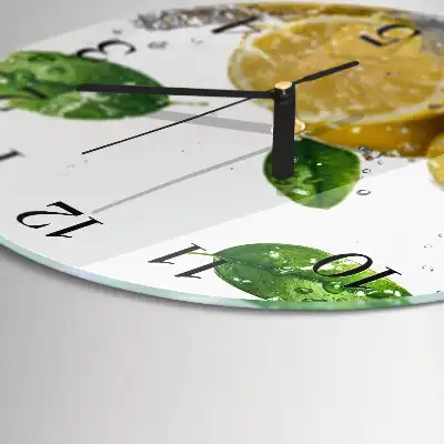 Kulaté skleněné hodiny na zeď Citrus