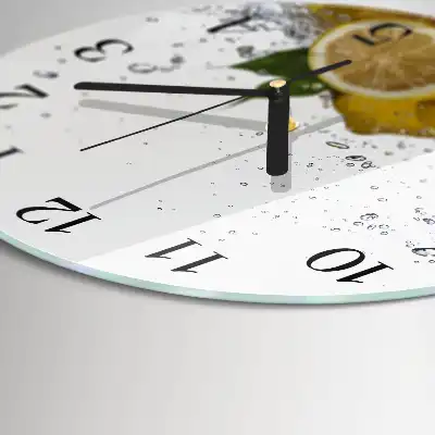 Nástěnné hodiny skleněné kulaté Citrony