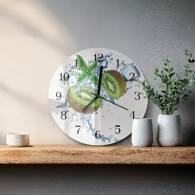 Kulaté skleněné hodiny na stěnu Cihlová zeď