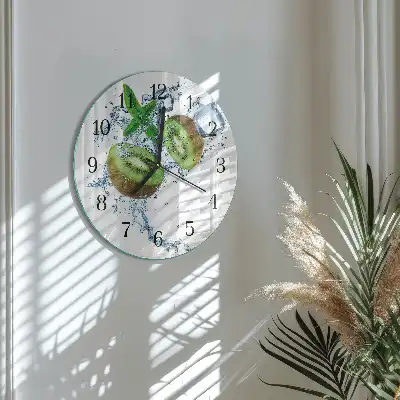 Hodiny s fotkou skleněné kulaté Kiwi