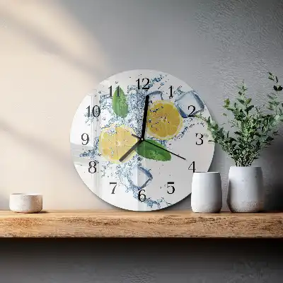 Nástěnné hodiny skleněné kulaté Citrus