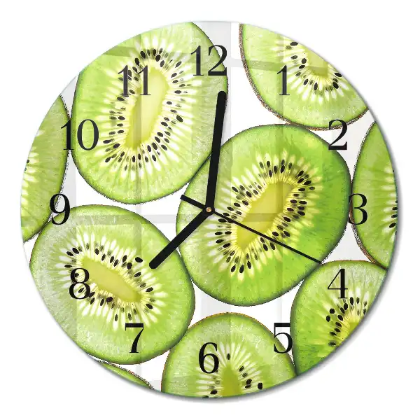 Hodiny na skle kulaté Kiwi