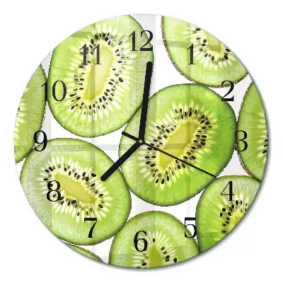 Hodiny na skle kulaté Kiwi