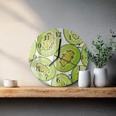 Hodiny na skle kulaté Kiwi
