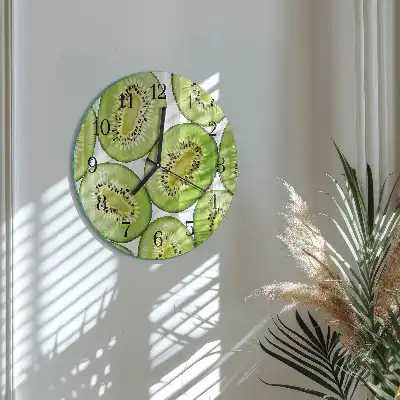 Hodiny na skle kulaté Kiwi