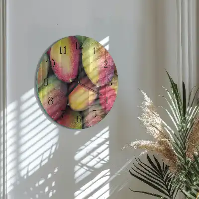 Nástěnné hodiny skleněné kulaté Ovoce
