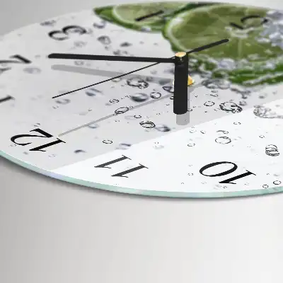 Hodiny s fotkou skleněné kulaté Uhličitan vápenatý