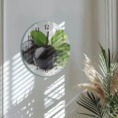 Kulaté skleněné hodiny na zeď Olivy