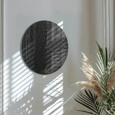 Hodiny na skle kulaté Kapky vody