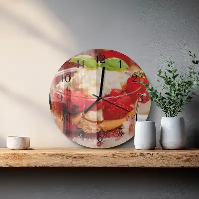 Hodiny s fotkou skleněné kulaté Ovoce