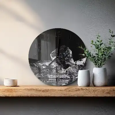 Nástěnné hodiny skleněné kulaté Kostky ledu