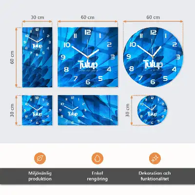 Kulaté skleněné hodiny na stěnu Vzor