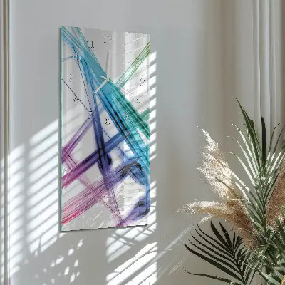 Nástěnné hodiny skleněné svislé Abstrakce
