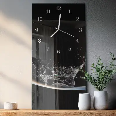 Nástěnné hodiny skleněné svislé Voda