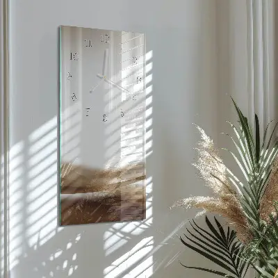 Hodiny s fotkou skleněné svislé Abstraktní linie