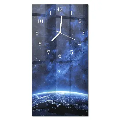 Svislé skleněné hodiny na zeď Kosmos