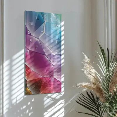 Hodiny na skle svislé 3D vzor